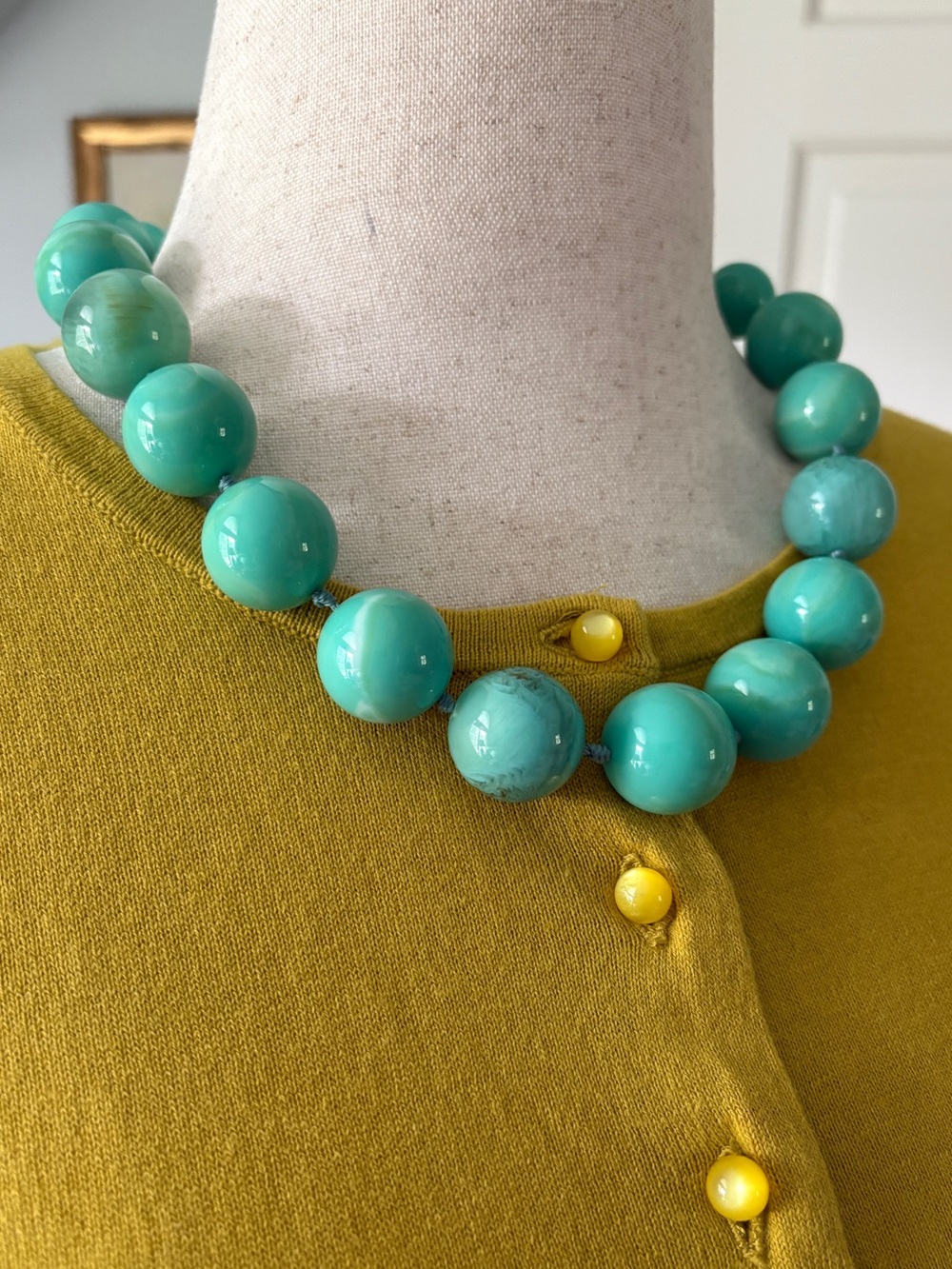 Turquoise Bead Statement Necklace